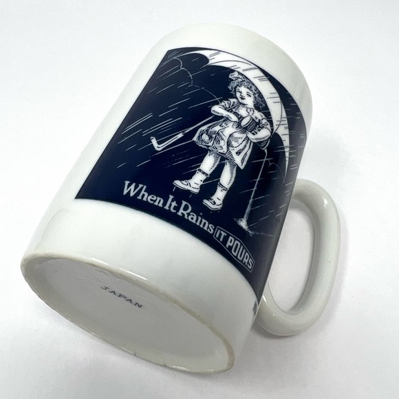 Morton Salt Mugs Vintage JAPAN 1914 1921 "When It Rains It POURS" - Picture 3 of 6